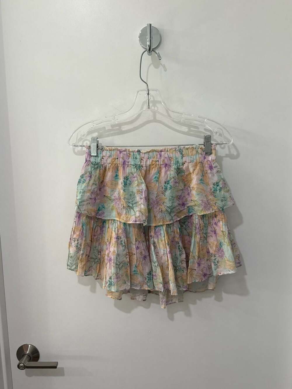 LoveShackFancy Floral Tiered Mini Skirt